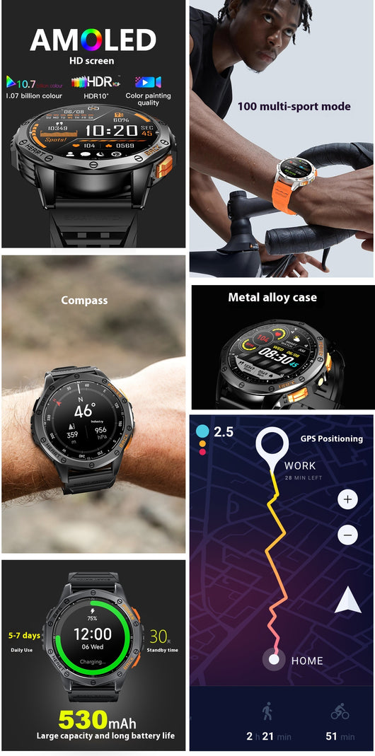 Reloj Inteligente K67 con Brújula, Llamadas Bluetooth y Pantalla AMOLED - Image 9