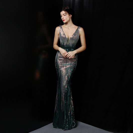 Vestido de Noche Elegante Largo y Ajustado para Mujer