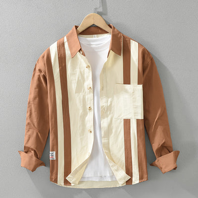 Camisa de Manga Larga con Costuras Retro para Hombre - Image 5