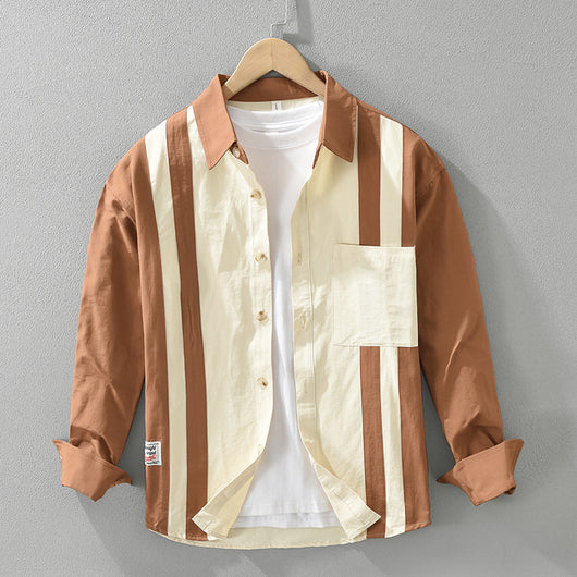 Camisa de Manga Larga con Costuras Retro para Hombre - Image 5