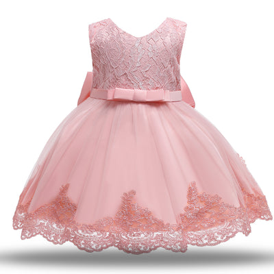 Vestido de Princesa para Primer Año con Moño y Encaje - Image 16
