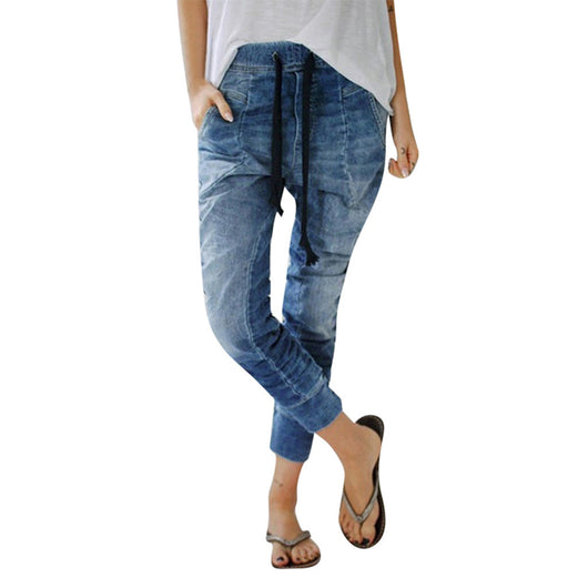 Pantalones Harem Denim con Cordones - Image 8