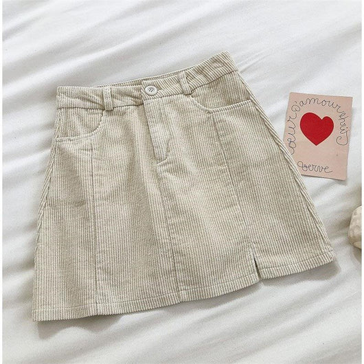 Falda de Pana Talle Alto Slim para Mujer - Image 3