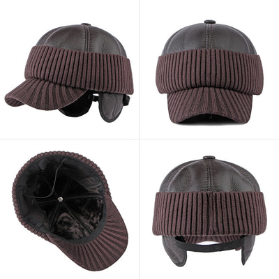 Gorra de Béisbol Inviernal con Orejeras en Cuero PU Acolchado - Image 3