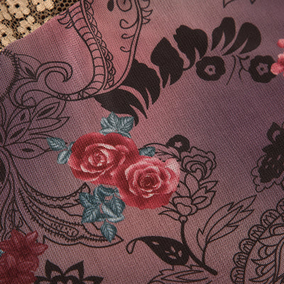 Camisola Estampado Flores Retro Americano - Image 15