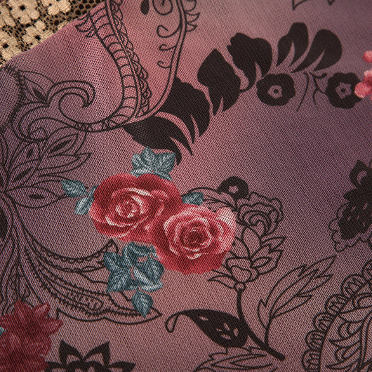 Camisola Estampado Flores Retro Americano - Image 15