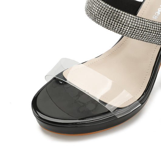 Sandalias Elegantes con Tacón Grueso y Detalles de Cristal - Image 4