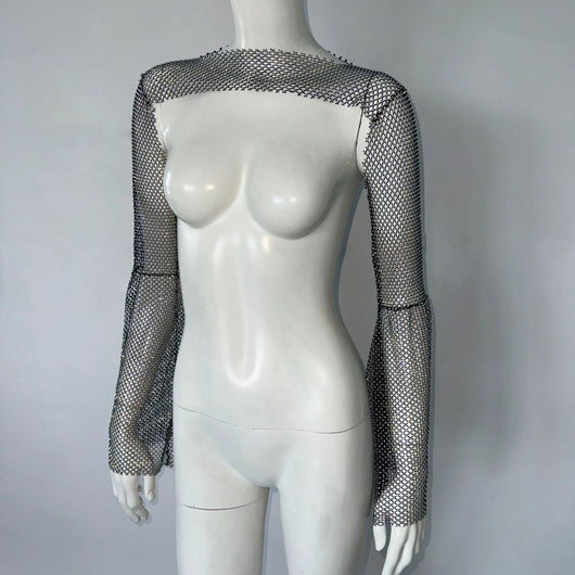 Blusa de Red Rhinestone con Tirante Elástico - Image 11