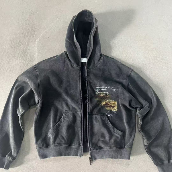 Sudadera Retro con Graffiti para Hombre - Manga Larga Casual