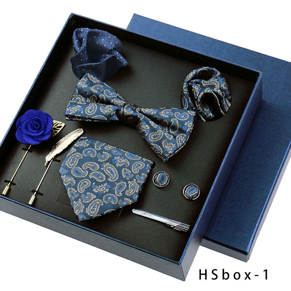 Set de 8 Piezas Accesorios Formales para Hombre - Corbatas, Moños y Pañuelos - Image 2