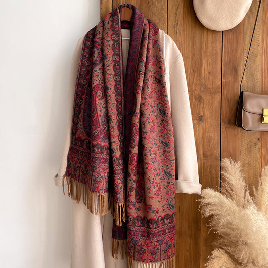 Pañuelo Étnico Retro con Estampado Jacquard y Motivos Paisley - Image 16