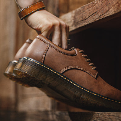 Zapatos Casuales de Cuero con Diseño Retro para Hombre - Image 7