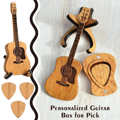 Adorno de Guitarra Personalizado en Madera con Soporte y Caja Portapúas - Image 9