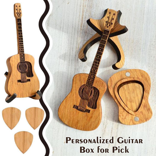 Adorno de Guitarra Personalizado en Madera con Soporte y Caja Portapúas - Image 9