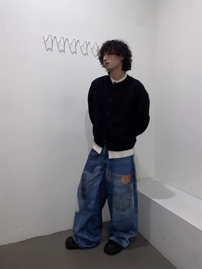 Jeans Rectos Sueltos Diseño Independiente Retro Americano para Hombre - Image 38