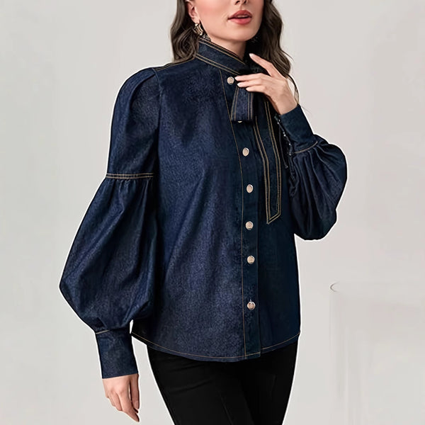 Suéter Cuello Alto con Moño Elegante para Mujer