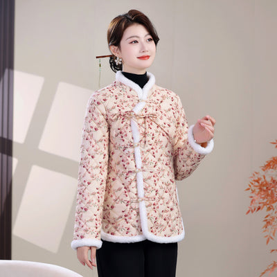 Chaqueta de Algodón Estilo Oriental con Cierre Diagonal e Impreso Floral - Image 8