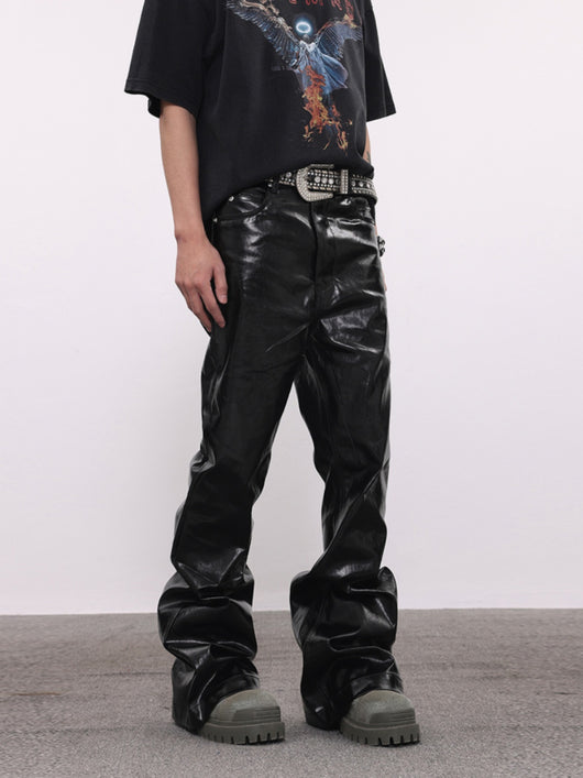 Jeans Acampanados con Acabado Brillante en Cera Oleosa - Image 16