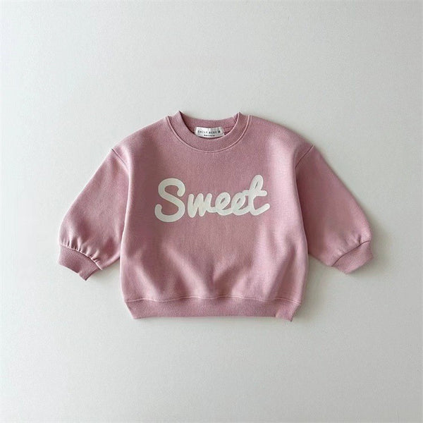 Sudadera Infantil con Estampado de Letras - Cuello Redondo Versátil - Image 6