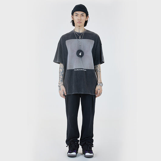 Camiseta Oversize Hip-hop de Manga Corta - Estilo Urbano Contemporáneo - Image 2