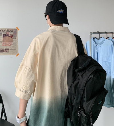 Camisa Degradada de Manga Corta con Estilo Personalizado para Hombre - Image 12