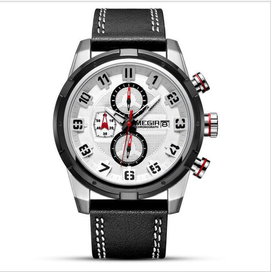 Reloj Deportivo Cronógrafo de Cuarzo con Correa de Cuero - Image 8
