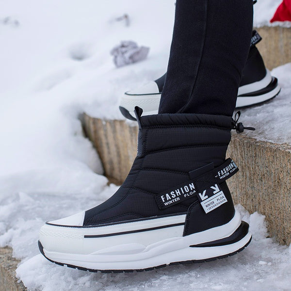 Zapatos Casuales para Hombre de Algodón Impermeables con Forro de Lana Invernal