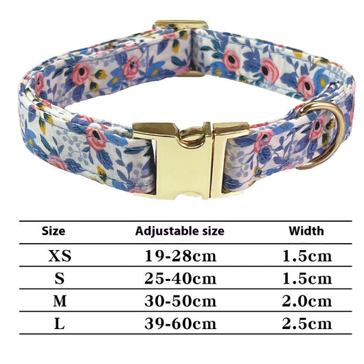 Collar Correa para Perro Mediano y Grande con Letras Personalizadas y Diseño Floral Metálico - Image 4