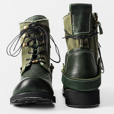 Botas de Lona y Cuero Retro Transpirables - Estilo Clásico Auténtico - Image 7