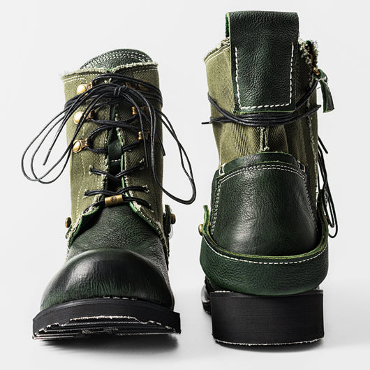 Botas de Lona y Cuero Retro Transpirables - Estilo Clásico Auténtico - Image 7