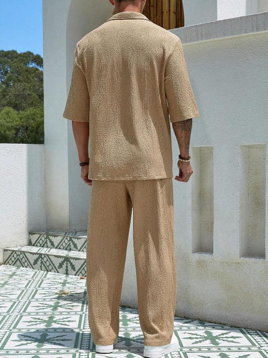 Conjunto Casual de Verano para Hombre: Playera Manga Corta y Pantalón Recto Cómodo - Image 15