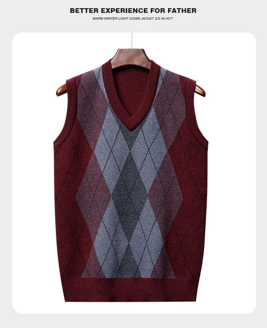 Chaleco Tejido sin Mangas a Cuadros para Hombre - Estilo Casual Moderno - Image 11
