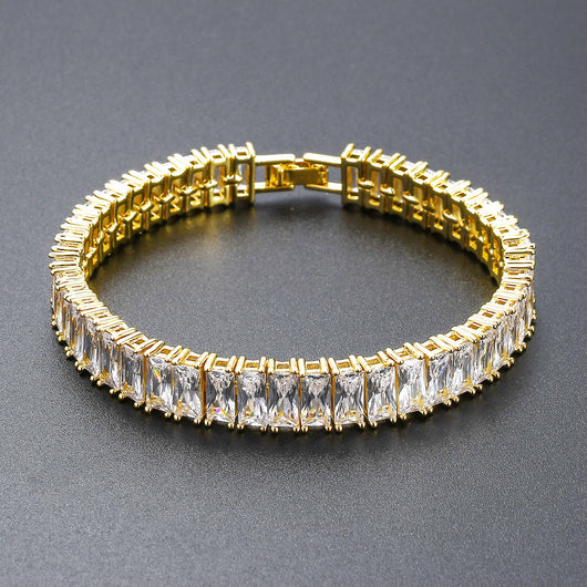 Pulsera de Latón Cuadrada con Zirconia Micropavé - Image 3