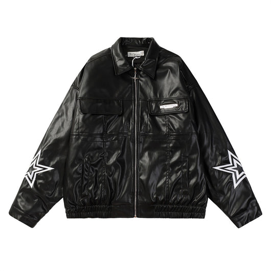 Chaqueta de Cuero Americana para Motociclista