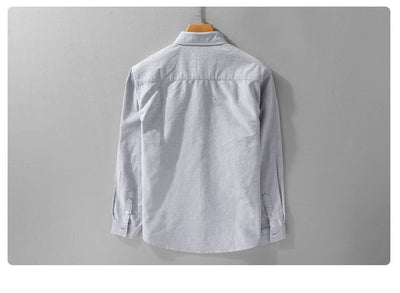 Camisa Oxford Clásica Británica de Manga Larga para Hombre - Image 20
