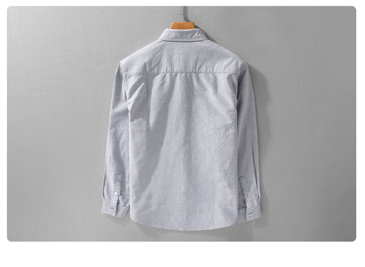 Camisa Oxford Clásica Británica de Manga Larga para Hombre - Image 20