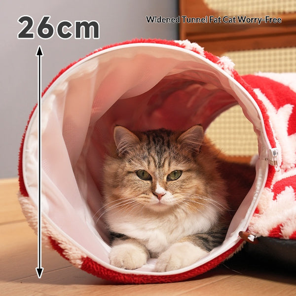 Túnel Árbol de Navidad con Cama para Gatos - Nido Flanela