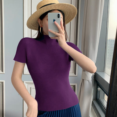 Blusa Elegante de Gasa con Cuello Medio - Top Sofisticado para Mujer - Image 9