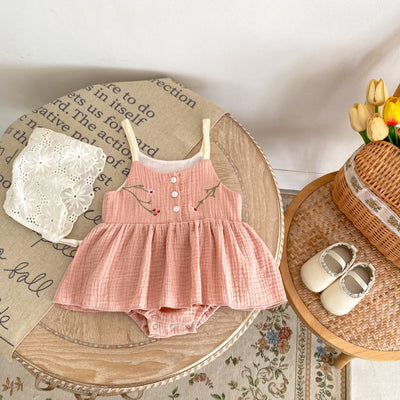 Mono Princesa con Falda Triangular Bordada y Tirantes Ajustables - Image 21