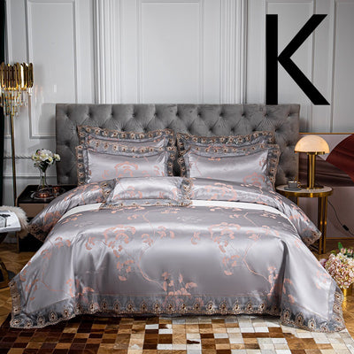 Conjunto de Cama Jacquard de Algodón con Encaje - 4 Piezas - Image 28