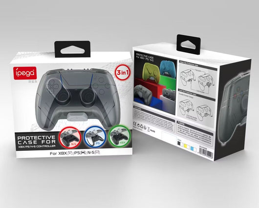 Transparent gray plastic protective case for game controllers, compatible with Xbox, PlayStation 5, and Nintendo Switch. - Image 13
