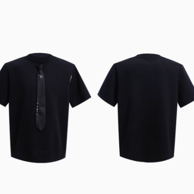 Camiseta Manga Corta Diseño Costura Nicho Color Sólido - Image 3