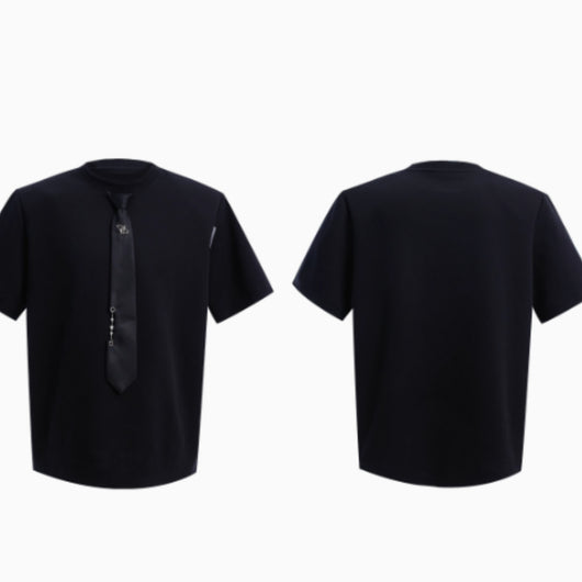 Camiseta Manga Corta Diseño Costura Nicho Color Sólido - Image 3