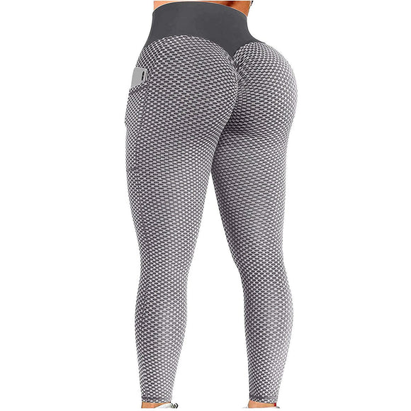 Pantalones de Yoga Fitness Levanta Cola con Textura Panal