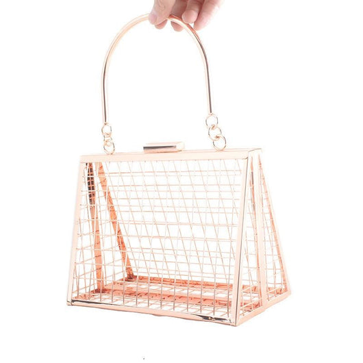 Bolso de Noche Metálico Calado Elegante para Mujer - Image 4