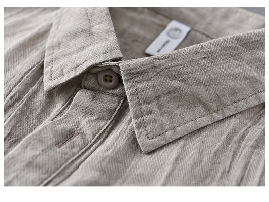 Camisa de Lino Casual con Textura Arrugada - Image 21