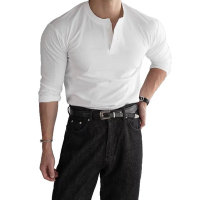 Camisa Slim Fit Manga Larga con Puños Ajustados y Cuello Abierto para Hombre - Image 5