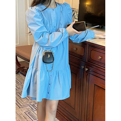 Vestido Camisero con Mangas Volantes y Cintura Alta - Image 8