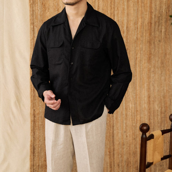 Camisa Casual de Cuello Cubano Versátil para Hombre - Image 3