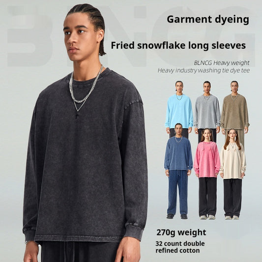 Sudadera Retro Vintage Efecto Desgastado con Diseño de Copo de Nieve para Hombre
